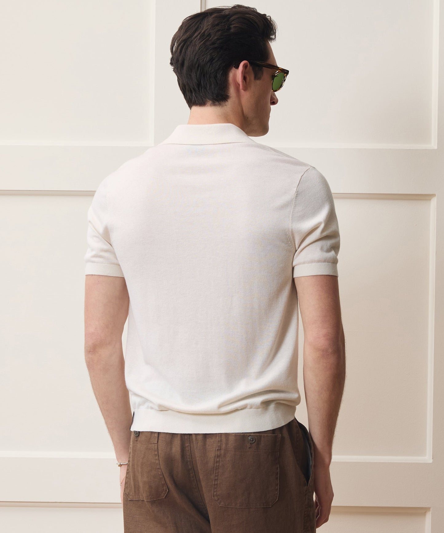 Todd Snyder Silk-Cashmere Montauk Sweater Polo in Bisque Bisque