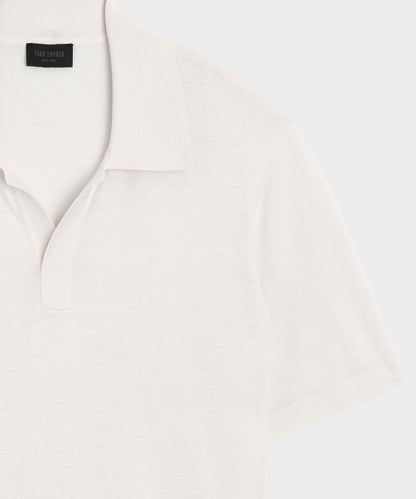 Todd Snyder Silk-Cashmere Montauk Sweater Polo in Bisque Bisque