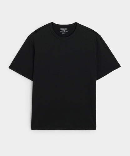 Todd Snyder Boxy Luxe Jersey Tee in Black Black
