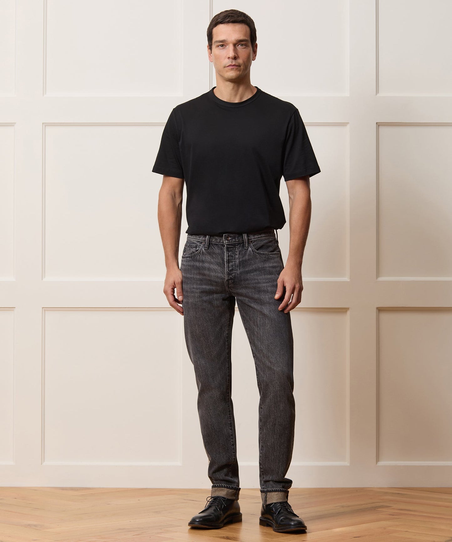 Todd Snyder Boxy Luxe Jersey Tee in Black Black