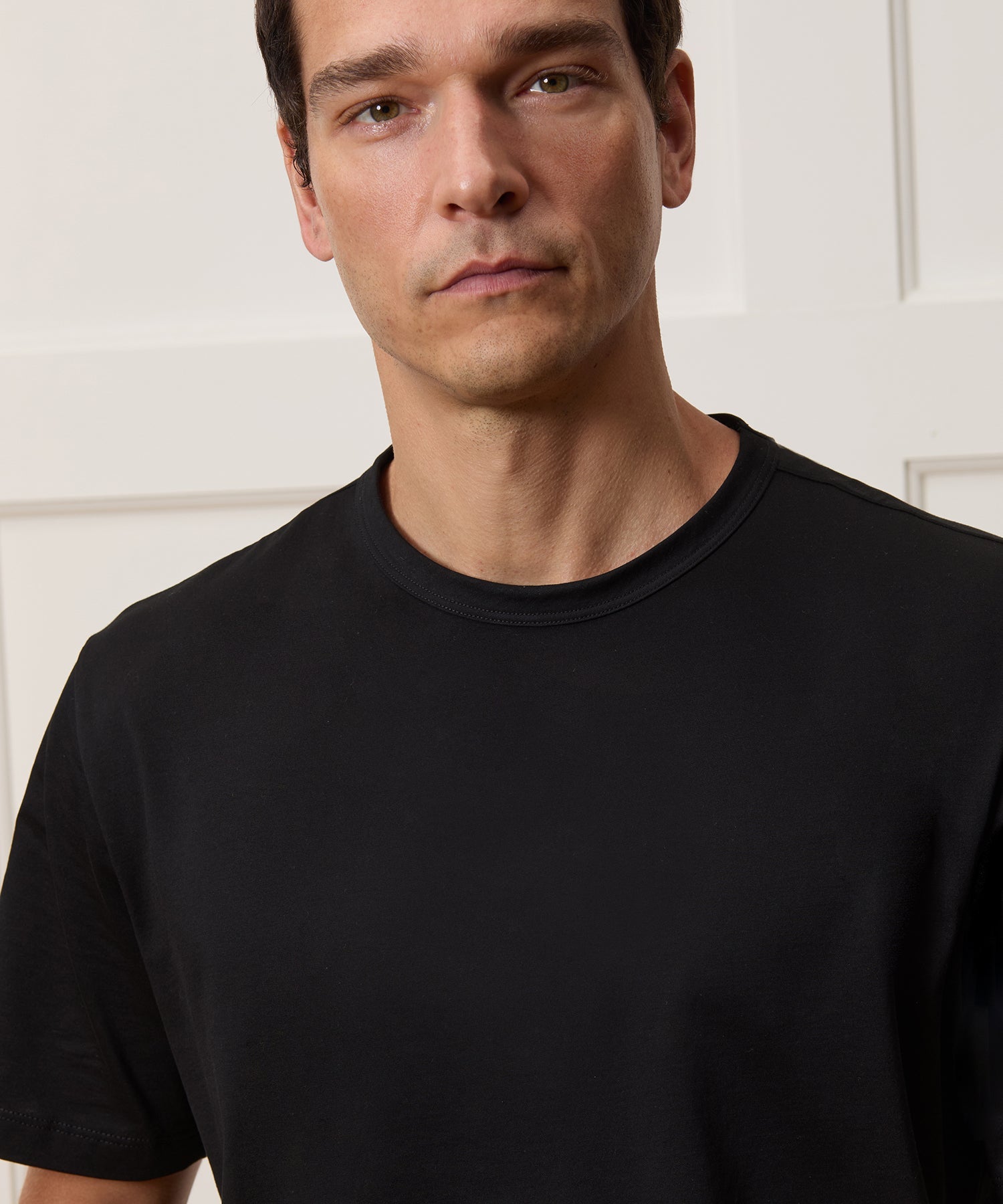 Todd Snyder Boxy Luxe Jersey Tee in Black Black