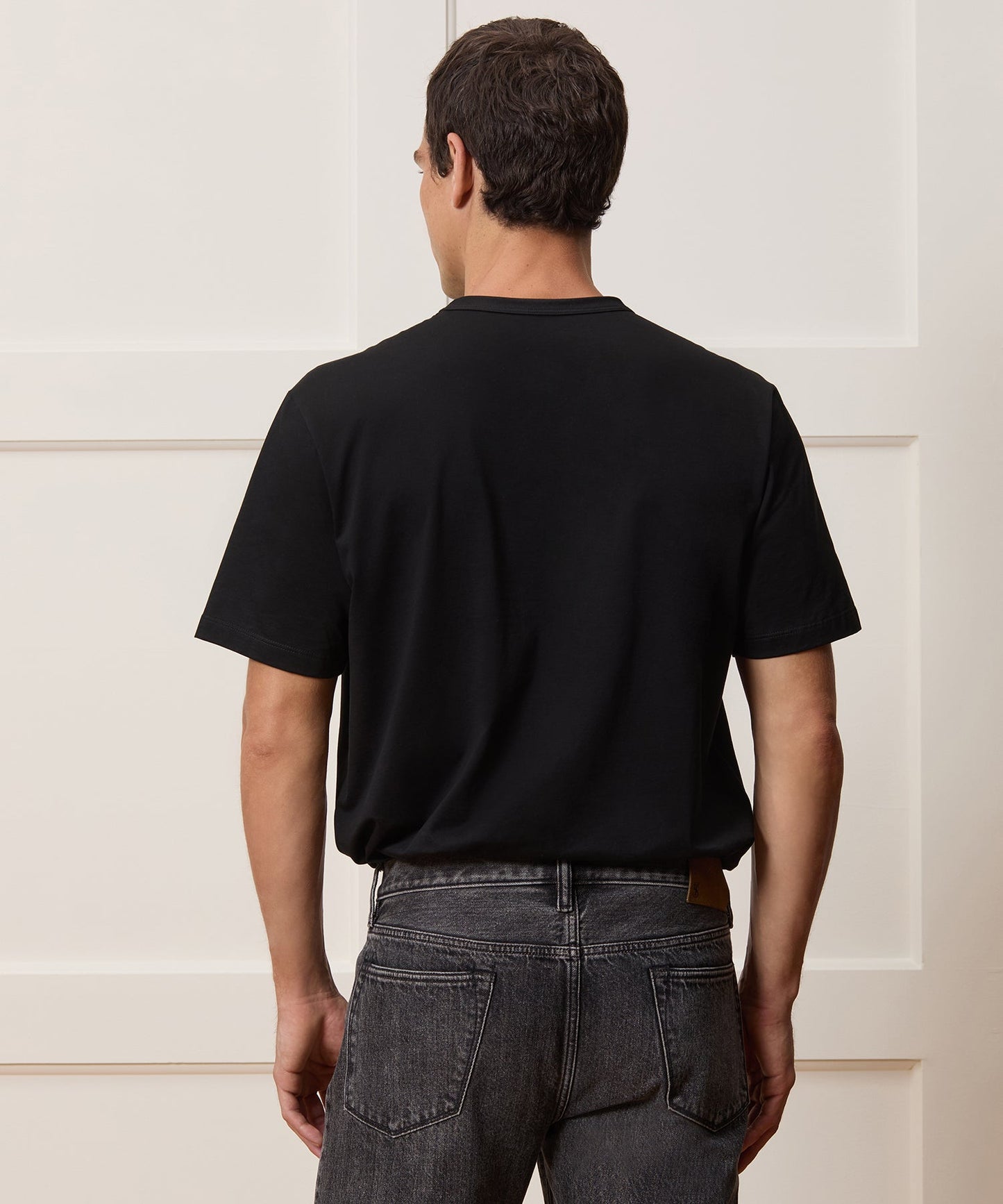 Todd Snyder Boxy Luxe Jersey Tee in Black Black