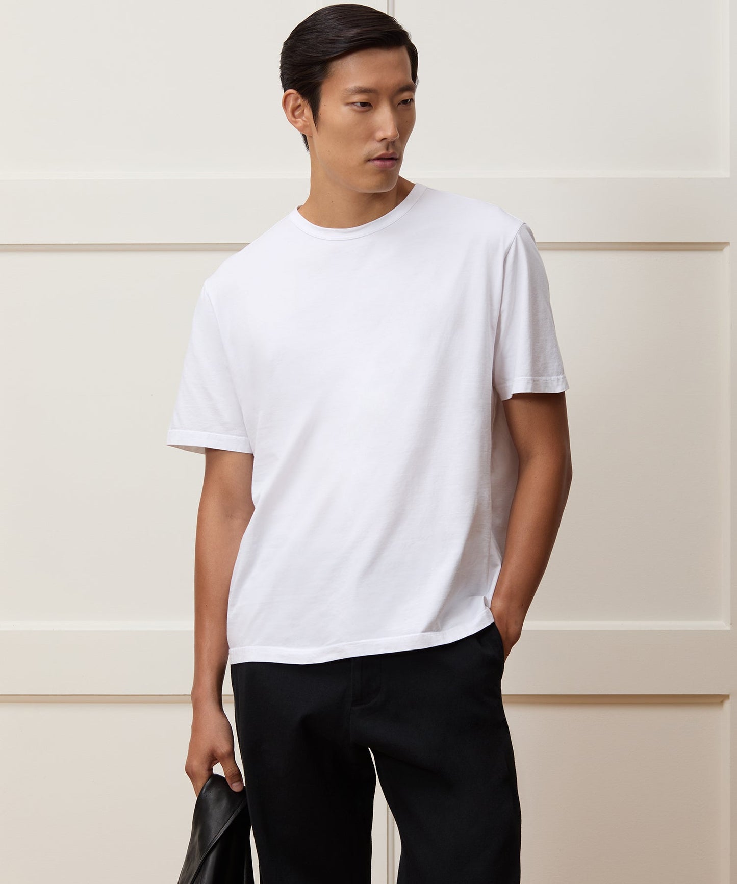 Todd Snyder Boxy Luxe Jersey Tee in Off White Bisque