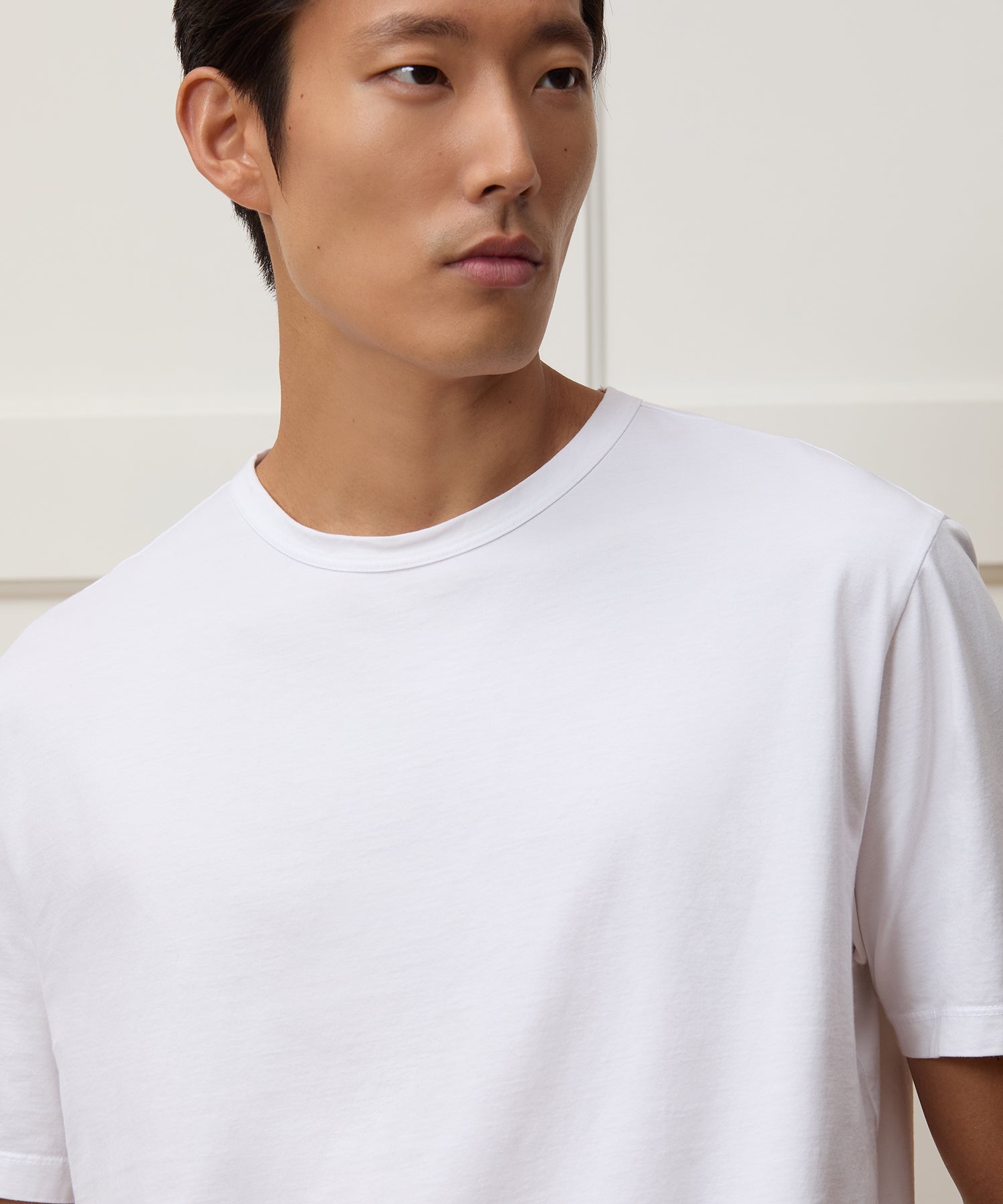 Todd Snyder Boxy Luxe Jersey Tee in Off White Bisque