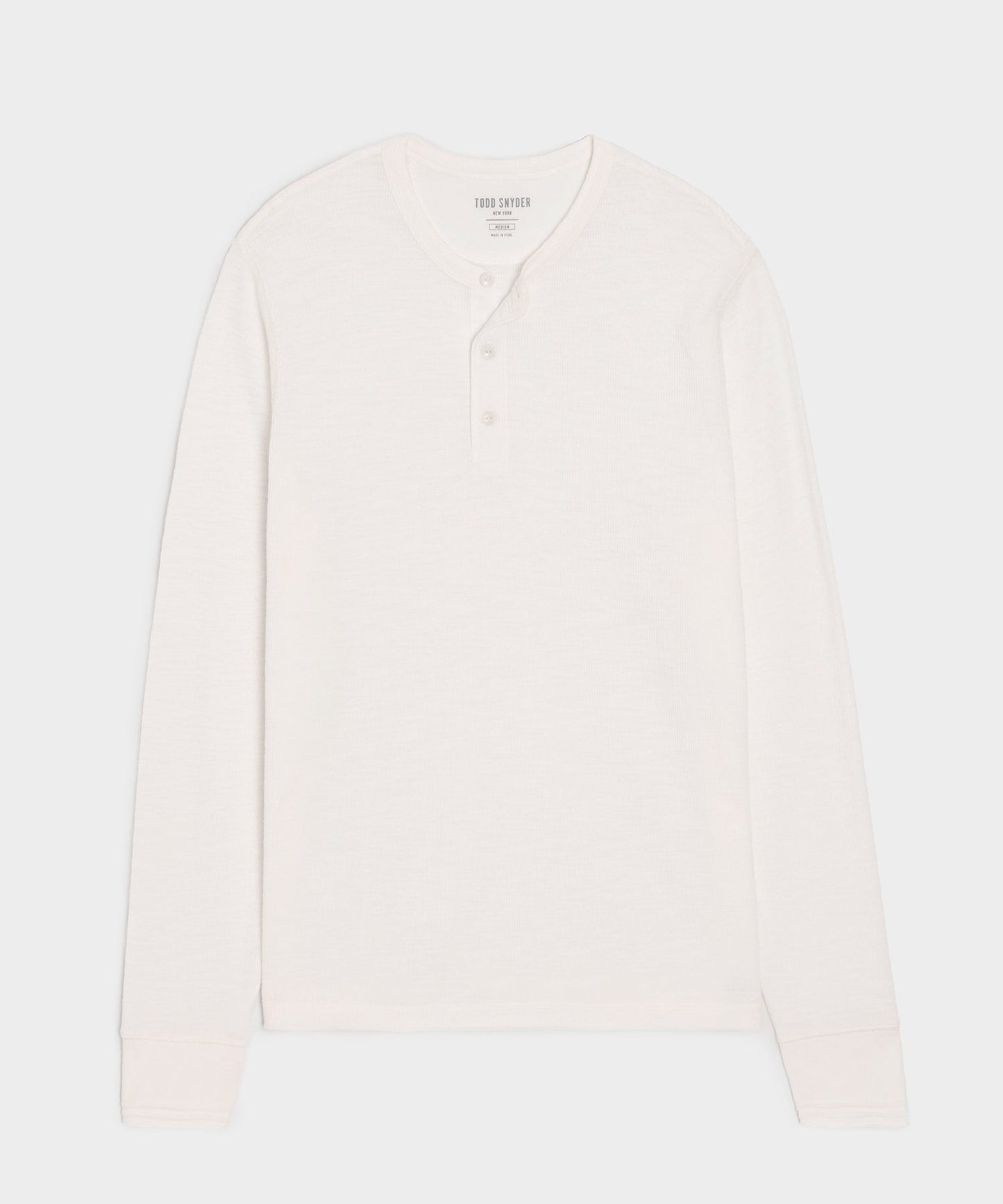 Todd Snyder Lightweight Mini Waffle Henley in Antique White Antique White