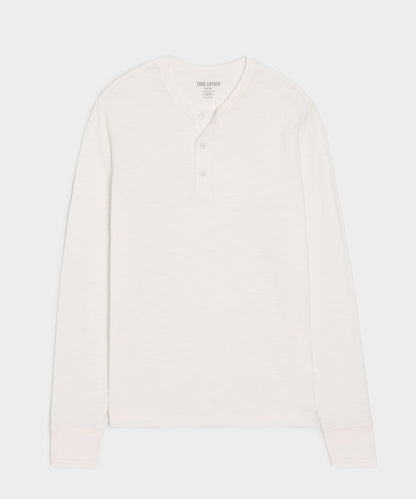 Todd Snyder Lightweight Mini Waffle Henley in Antique White Antique White