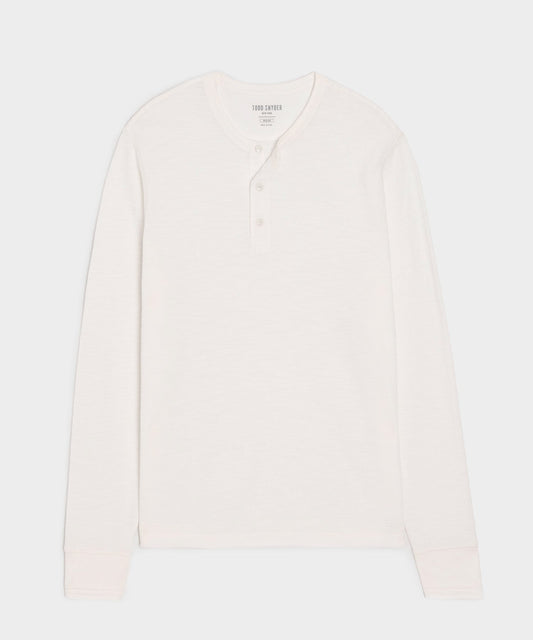 Todd Snyder Lightweight Mini Waffle Henley in Antique White Antique White