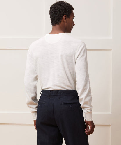 Todd Snyder Lightweight Mini Waffle Henley in Antique White Antique White