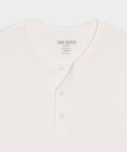 Todd Snyder Lightweight Mini Waffle Henley in Antique White Antique White