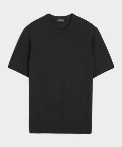 Todd Snyder Silk-Cashmere Sweater Tee in Black Black