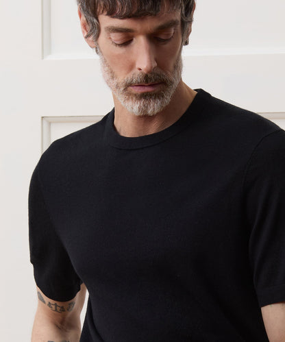 Todd Snyder Silk-Cashmere Sweater Tee in Black Black