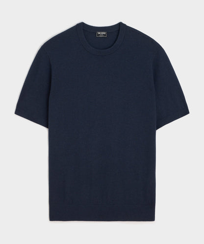 Todd Snyder Silk-Cashmere Sweater Tee in Navy Navy