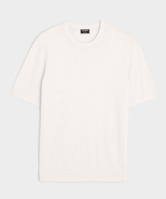 Todd Snyder Silk-Cashmere Sweater Tee in Bisque Bisque