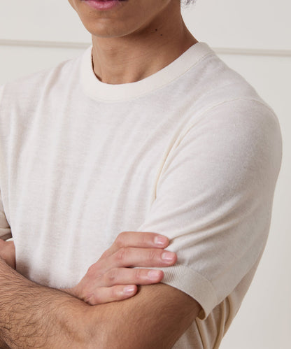 Todd Snyder Silk-Cashmere Sweater Tee in Bisque Bisque