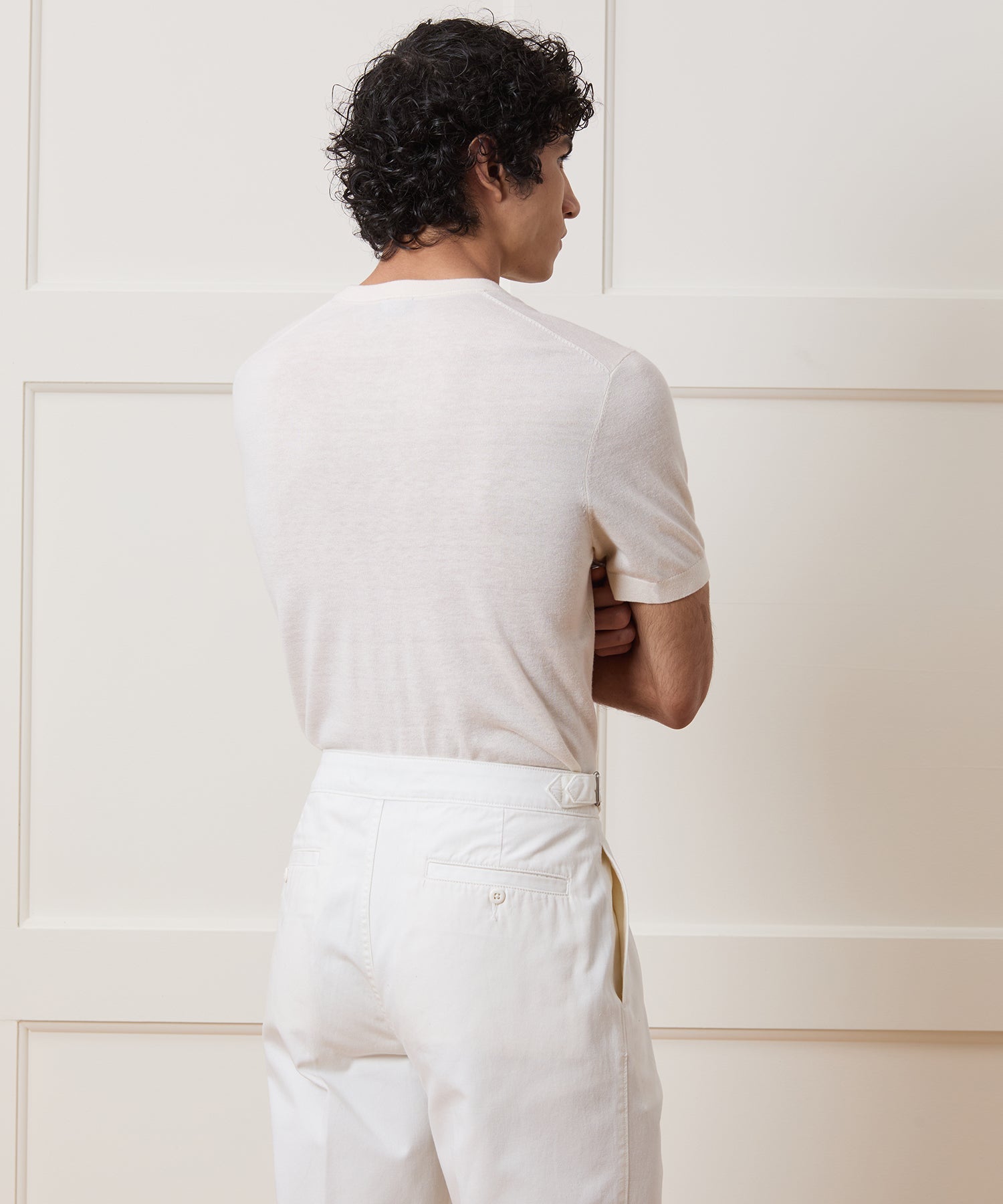 Todd Snyder Silk-Cashmere Sweater Tee in Bisque Bisque