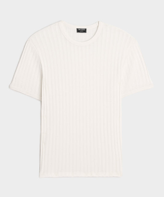 Todd Snyder Ribbed Tee in Bisque Bisque