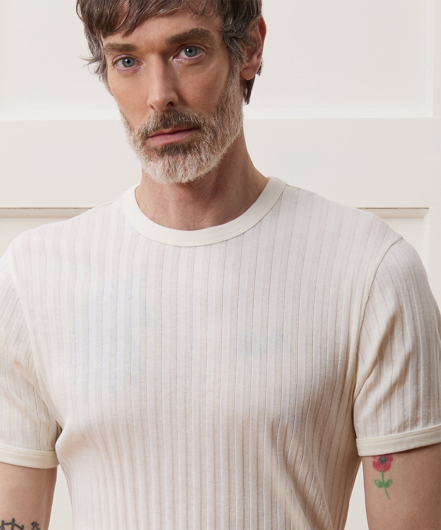 Todd Snyder Ribbed Tee in Bisque Bisque