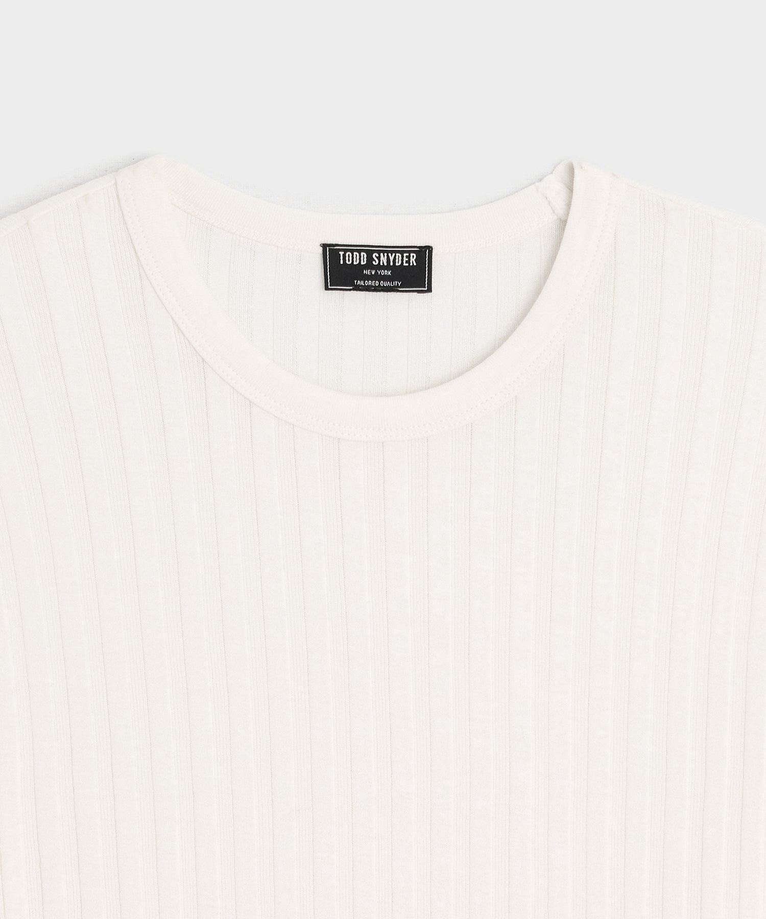 Todd Snyder Ribbed Tee in Bisque Bisque