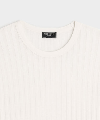 Todd Snyder Ribbed Tee in Bisque Bisque