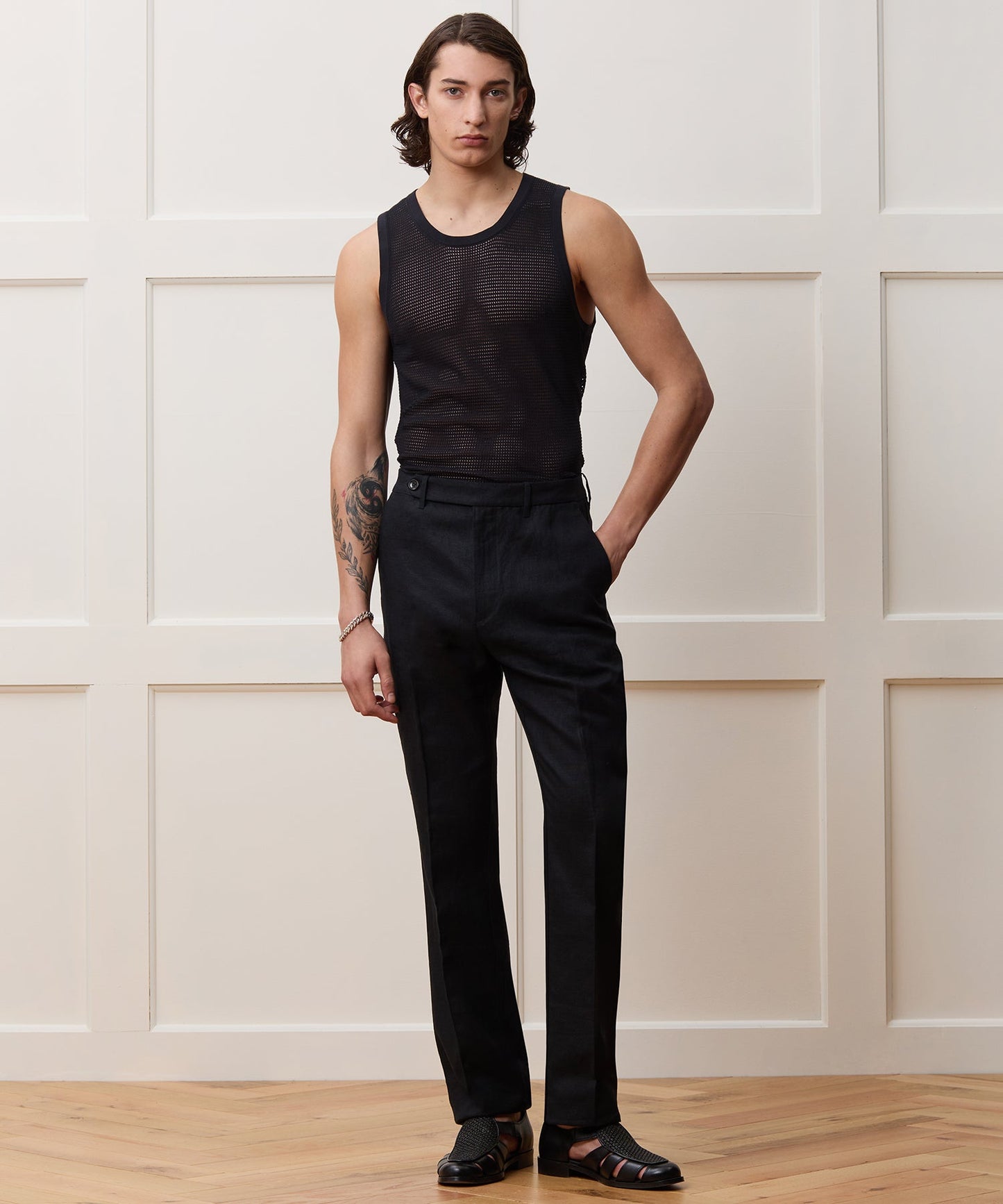 Todd Snyder Luxe Mesh Tank in Black Black