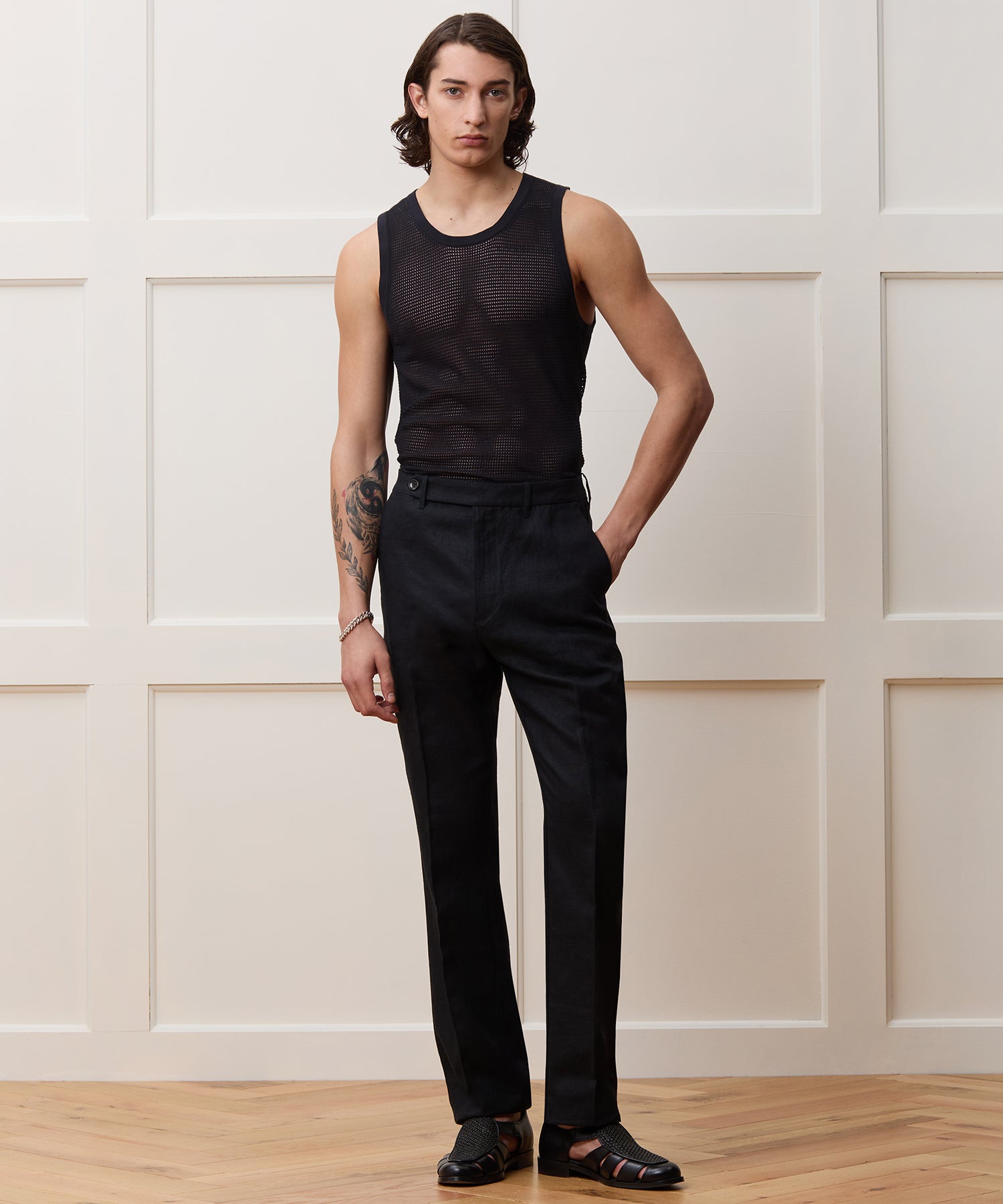 Todd Snyder Luxe Mesh Tank in Black Black