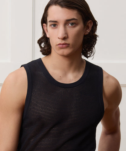 Todd Snyder Luxe Mesh Tank in Black Black