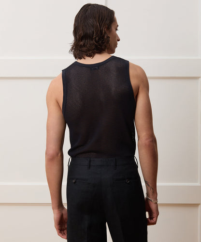 Todd Snyder Luxe Mesh Tank in Black Black