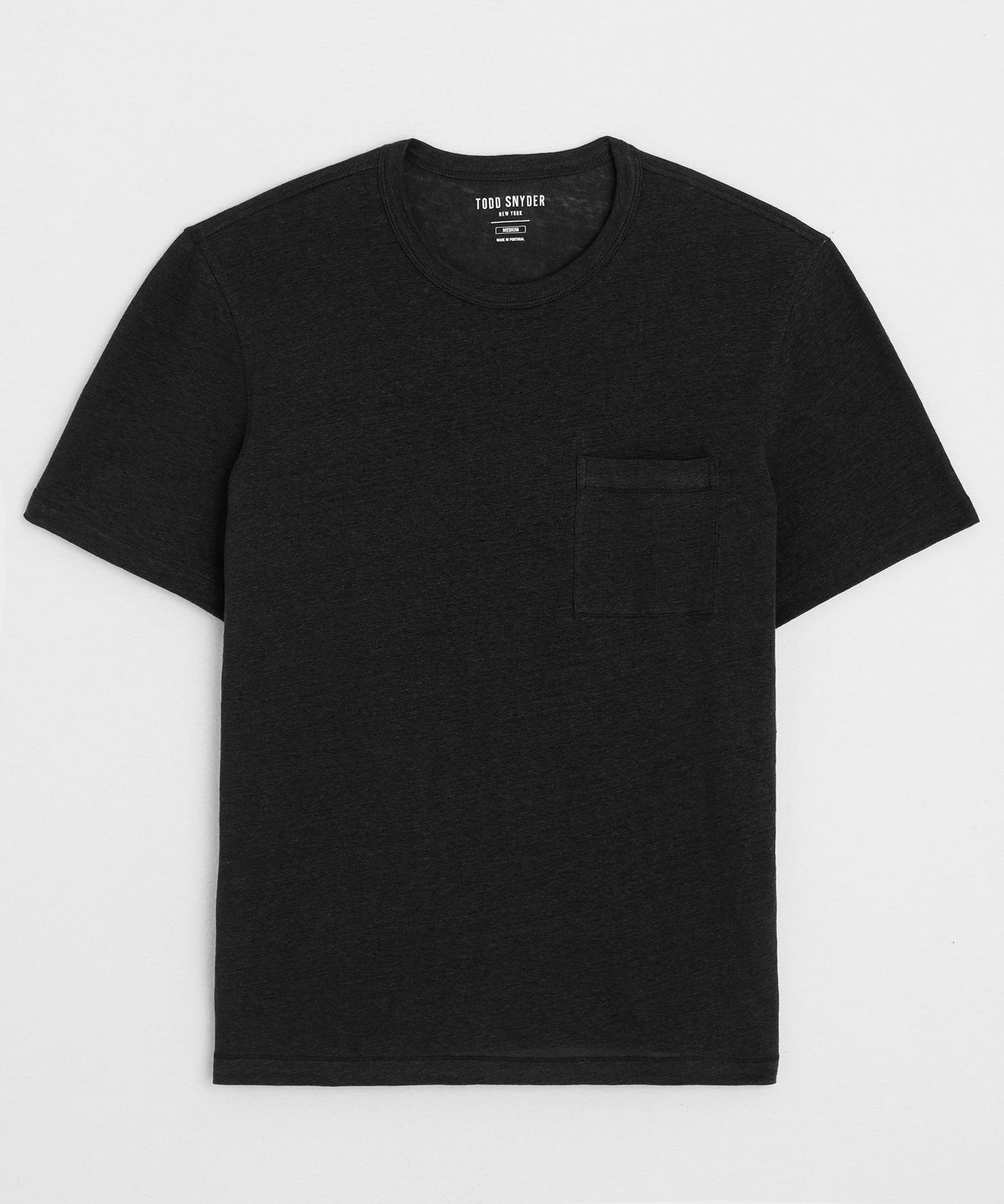 Todd Snyder Linen Pocket Tee in Blacktop Blacktop