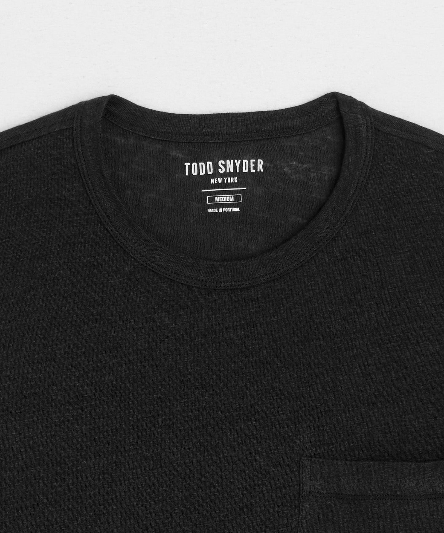 Todd Snyder Linen Pocket Tee in Blacktop Blacktop