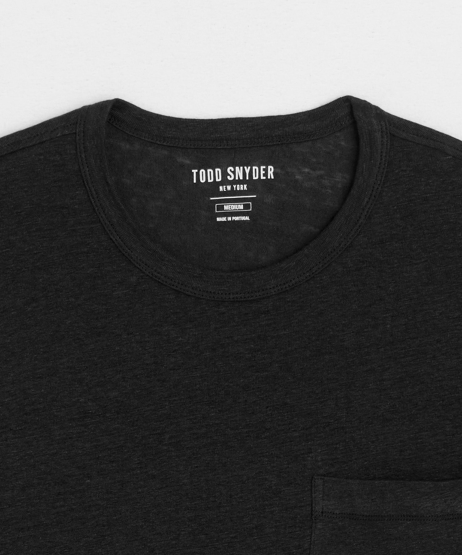 Todd Snyder Linen Pocket Tee in Blacktop Blacktop