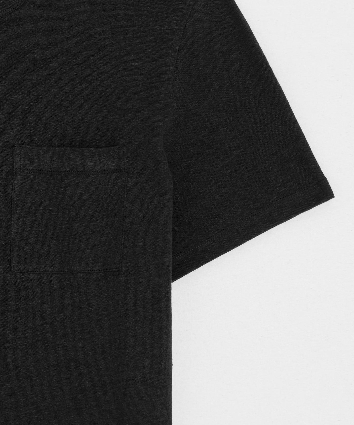Todd Snyder Linen Pocket Tee in Blacktop Blacktop