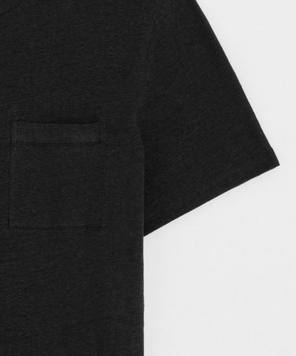 Todd Snyder Linen Pocket Tee in Blacktop Blacktop
