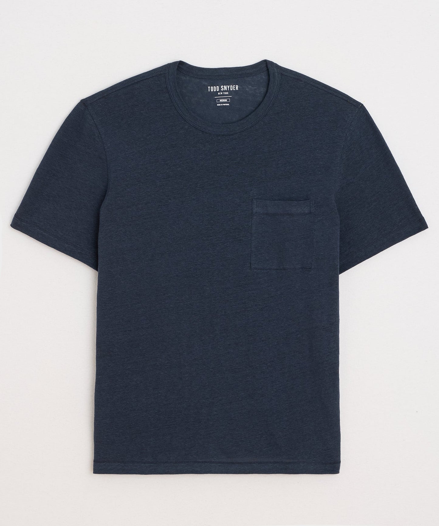 Todd Snyder Linen Pocket Tee in Classic Navy Classic Navy