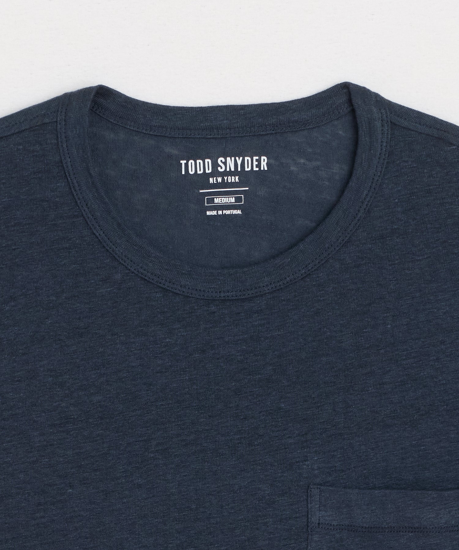 Todd Snyder Linen Pocket Tee in Classic Navy Classic Navy