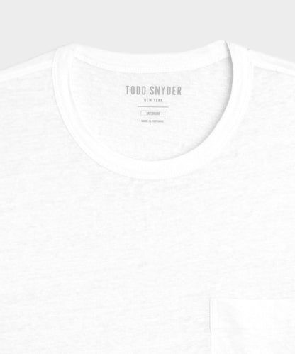 Todd Snyder Linen Pocket Tee in White White