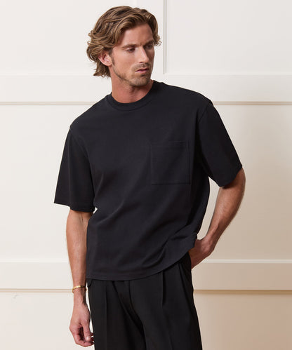 Todd Snyder Boxy Jersey Tee in Black Black