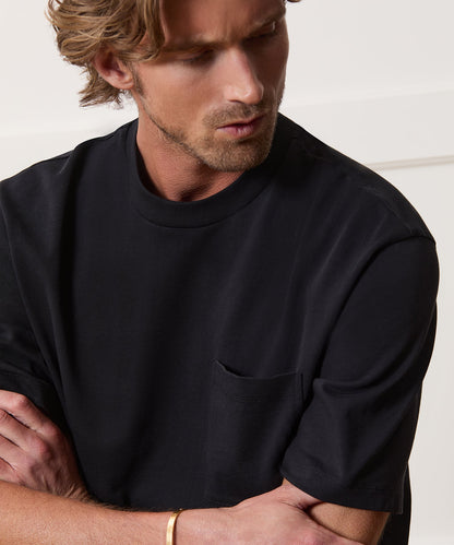 Todd Snyder Boxy Jersey Tee in Black Black