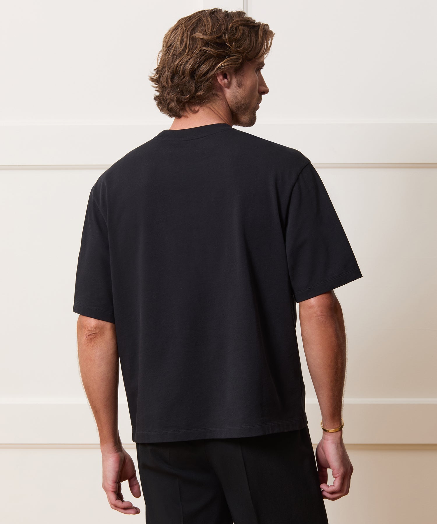 Todd Snyder Boxy Jersey Tee in Black Black