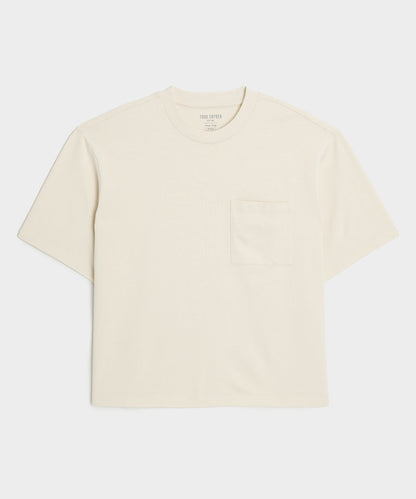 Todd Snyder Boxy Jersey Tee in Chalk Chalk