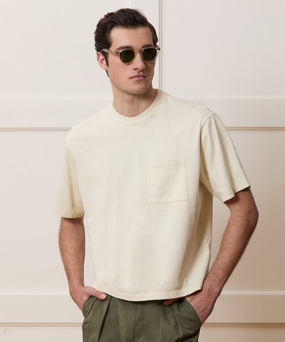Todd Snyder Boxy Jersey Tee in Chalk Chalk