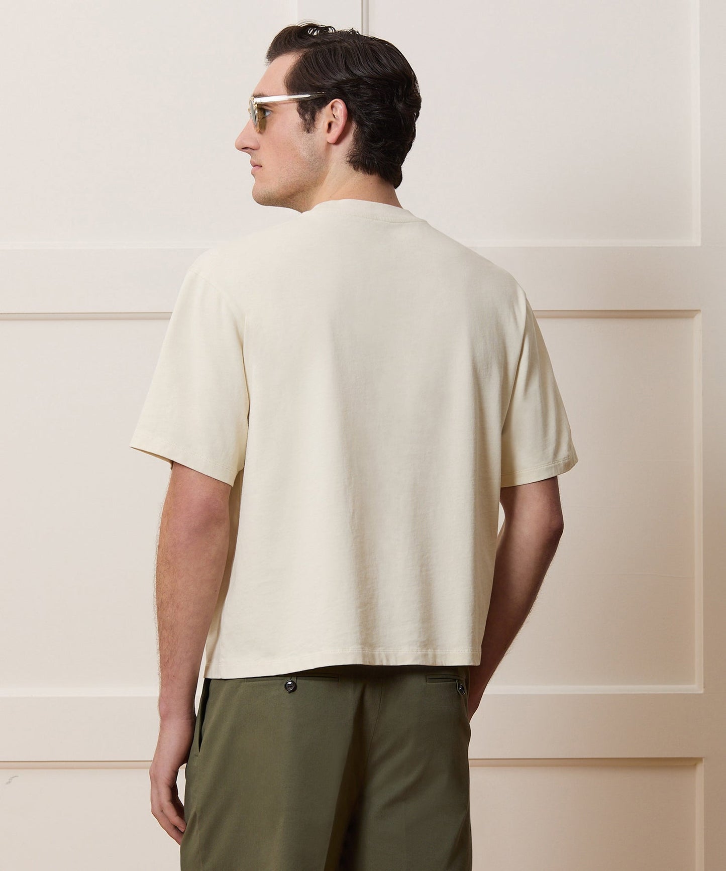 Todd Snyder Boxy Jersey Tee in Chalk Chalk