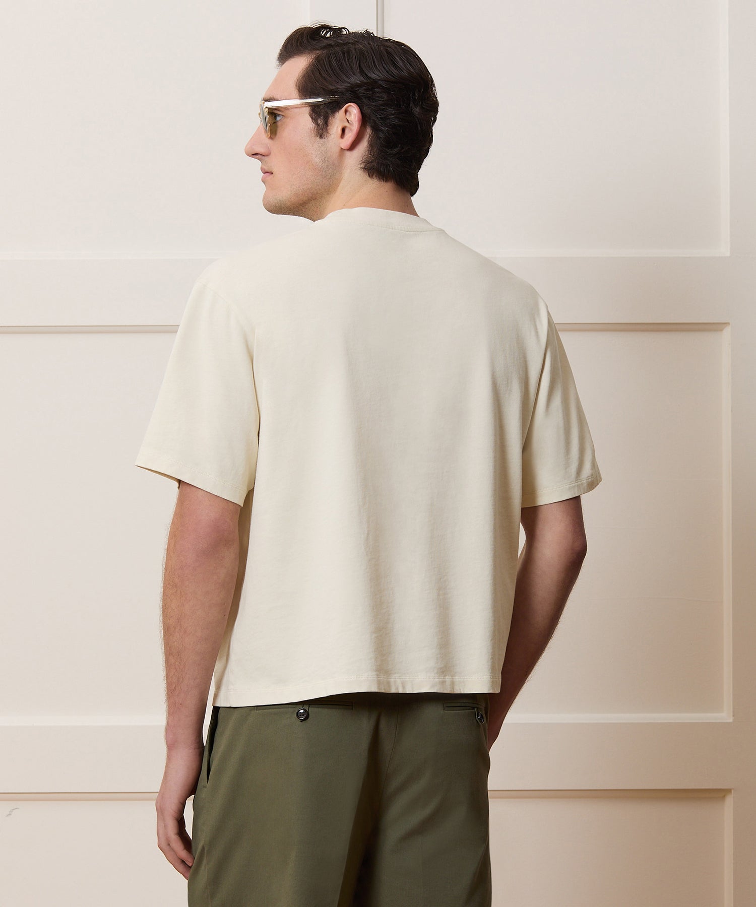 Todd Snyder Boxy Jersey Tee in Chalk Chalk
