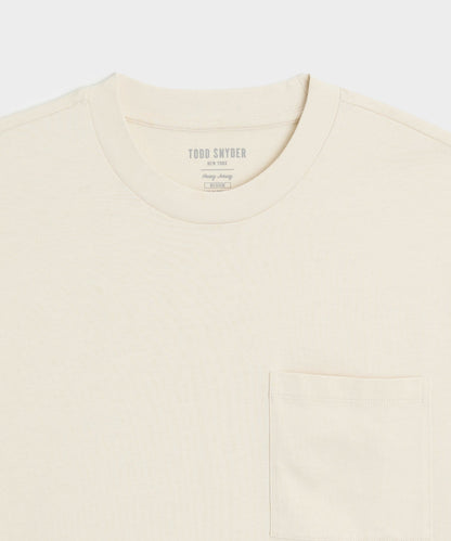 Todd Snyder Boxy Jersey Tee in Chalk Chalk