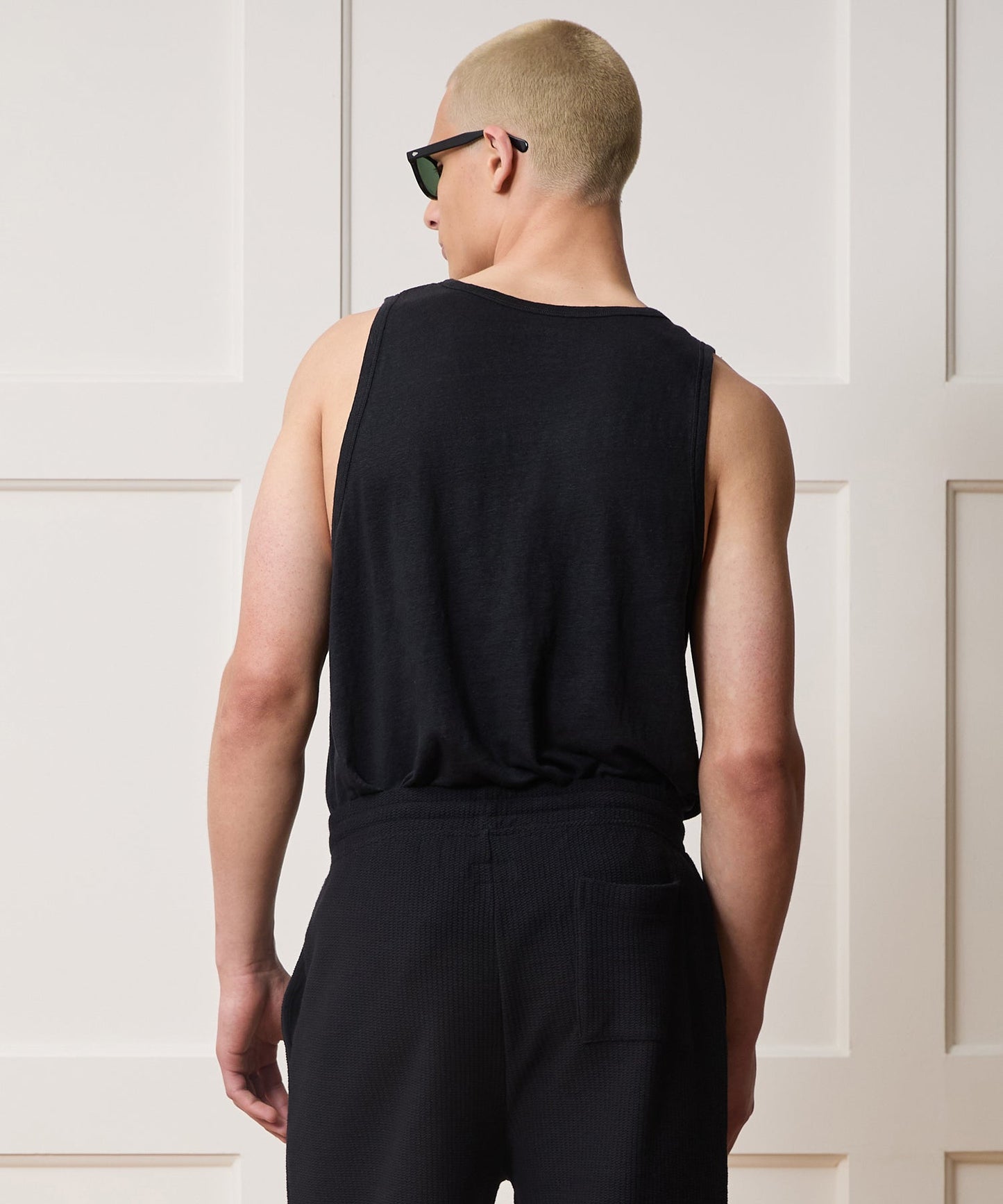 Todd Snyder Linen Tank Top in Blacktop Blacktop