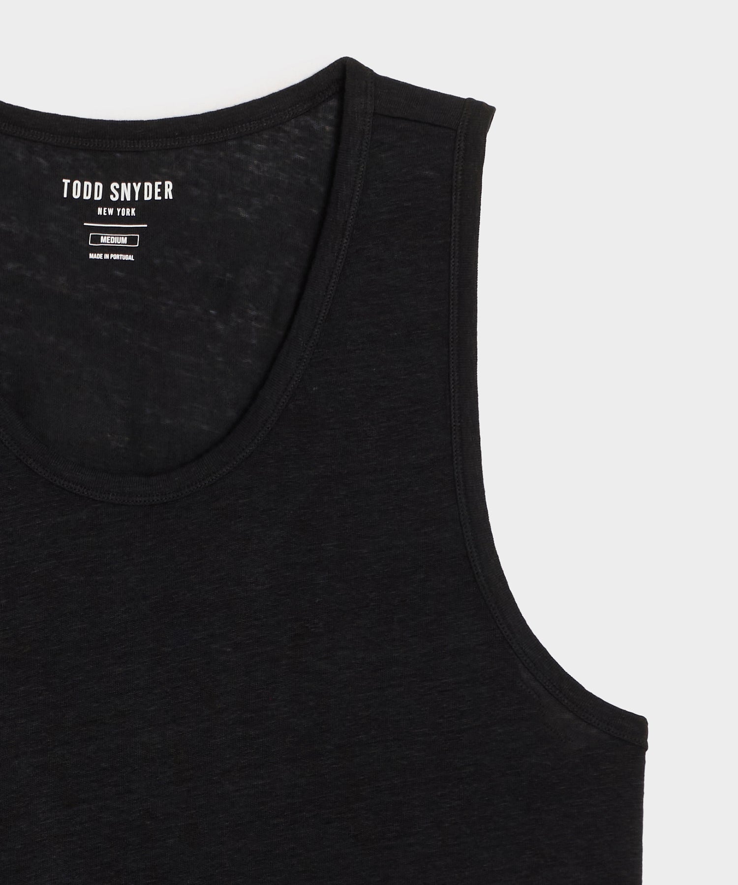 Todd Snyder Linen Tank Top in Blacktop Blacktop