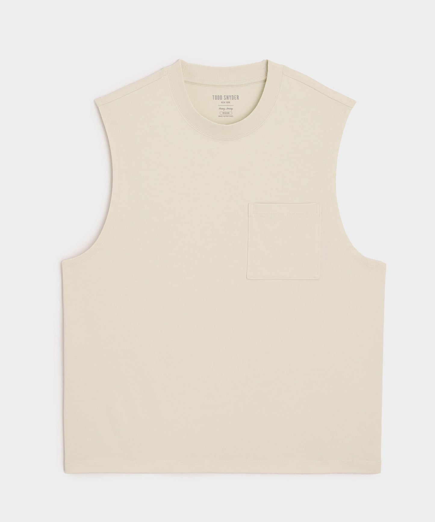 Todd Snyder Boxy Jersey Muscle Tank in Chalk Chalk