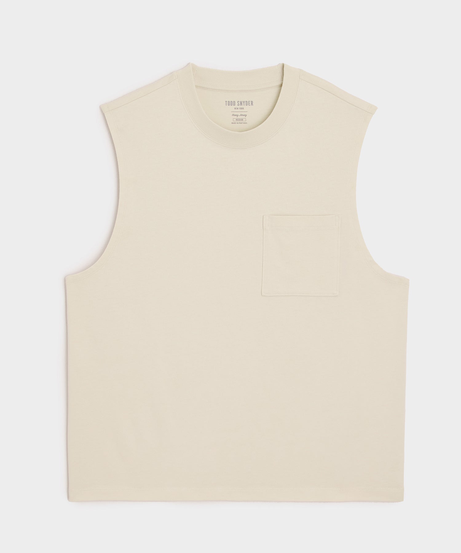 Todd Snyder Boxy Jersey Muscle Tank in Chalk Chalk