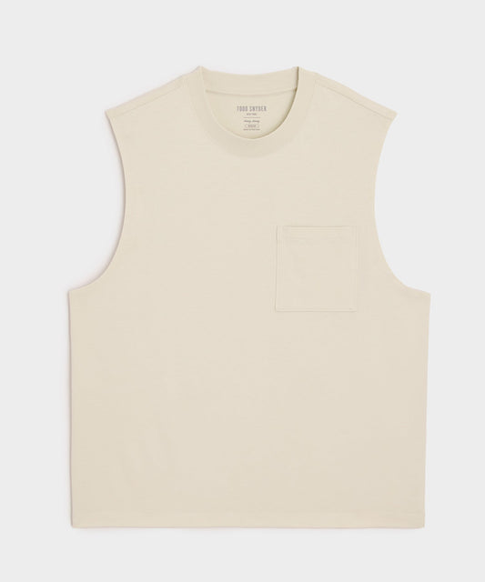 Todd Snyder Boxy Jersey Muscle Tank in Chalk Chalk
