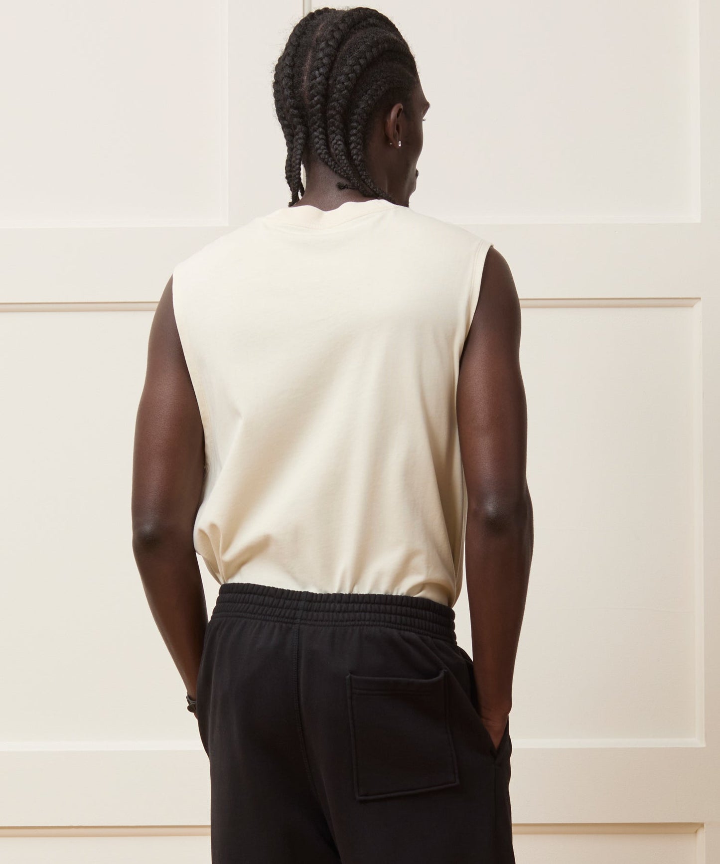 Todd Snyder Boxy Jersey Muscle Tank in Chalk Chalk