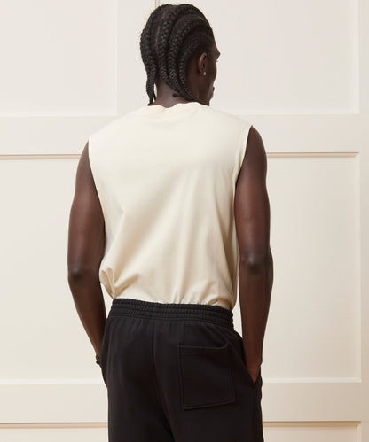 Todd Snyder Boxy Jersey Muscle Tank in Chalk Chalk